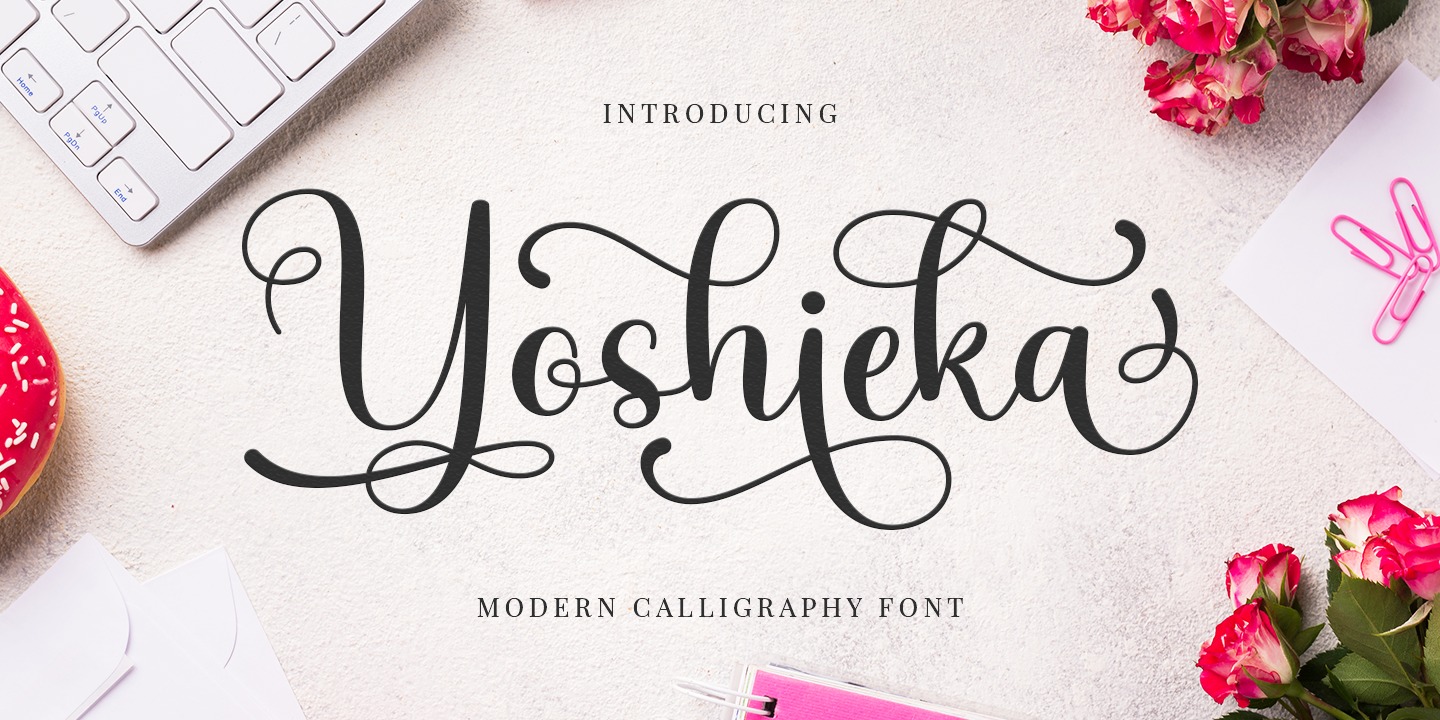 Пример шрифта Yoshieka